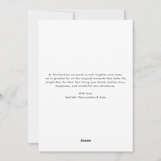 Merrily Ever After Joyful Family Christmas Card Feestdagenkaart (Achterkant)