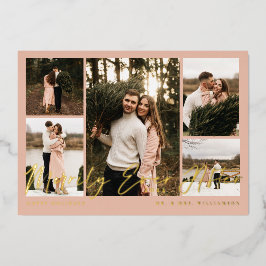 Merrily Ever After Minimaal 5 Foto Collage Folie Feestdagenkaart