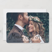 Merrily Ever After Passen getrouwd 1st Christmas 2 Feestdagenkaart (Voorkant)