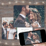 Merrily Ever After Passen getrouwd 1st Christmas 2 Feestdagenkaart<br><div class="desc">Verstuur vrolijke vakantiewensen als nieuwe Mr. En Mrs. Viel je eerste gehuwde Kerstmis en deel twee van je favoriete trouwende afbeeldingen met een stijlvolle aangepaste foto "Eenvoudig Ever After"-feestkaart. Alle tekst op deze sjabloon is eenvoudig te personaliseren om alle formuleringen op te nemen, zoals Merry and Married, Merrily Married, Prettige...</div>