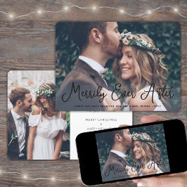 Merrily Ever After Passen getrouwd 1st Christmas 2 Feestdagenkaart