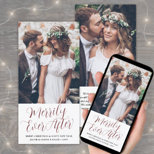Merrily Ever After Passen getrouwd 2 Foto Elegant  Feestdagenkaart
