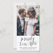 Merrily Ever After Passen getrouwd Foto Elegant Sc Feestdagenkaart (Voorkant)