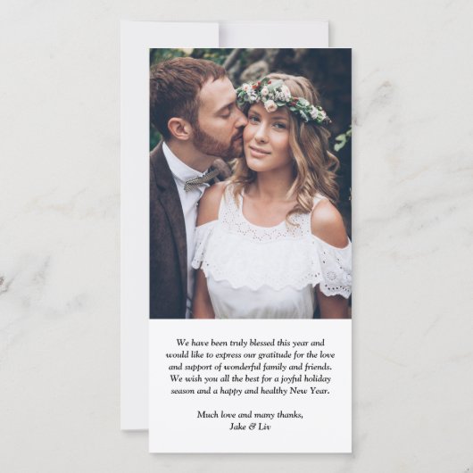 Merrily Ever After Passen getrouwd Foto Elegant Sc Feestdagenkaart (Achterkant)