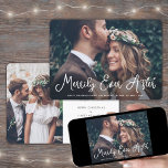 Merrily Ever After Passen getrouwd Fotograferen Ee Feestdagenkaart<br><div class="desc">Verstuur vrolijke vakantiewensen als nieuwe Mr. En Mrs. Viel je eerste gehuwde Kerstmis en deel twee van je favoriete trouwende afbeeldingen met een stijlvolle aangepaste foto "Eenvoudig Ever After"-feestkaart. Alle tekst op deze sjabloon is eenvoudig te personaliseren om alle formuleringen op te nemen, zoals Merry and Married, Merrily Married, Prettige...</div>