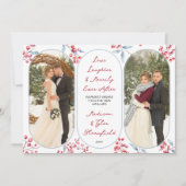 Merrily Ever After Red Berries Pas getrouwd Foto Feestdagenkaart (Voorkant)