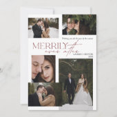 Merrily Ever After Red Green Tartan Plaid Pas getr Feestdagenkaart (Voorkant)