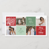 Merrily Ever After Rode Kleuren Blokken Fotocollag Feestdagenkaart (Voorkant)