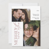 Merrily Ever After Tartan Plaid Wedding 2 Foto Feestdagenkaart (Voorkant)