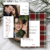 Merrily Ever After Tartan Plaid Wedding 2 Foto Feestdagenkaart