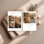 Merrily Ever After Trouw Kerstmis Rustieke Foto Feestdagenkaart