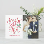 Merrily Ever After Trouwvakantie/ Bedank Foto Kaart (Staand voorkant)