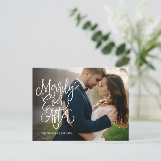 Merrily Ever After Volledige Foto Vakantie | Dank  Feestdagenkaart (Staand voorkant)