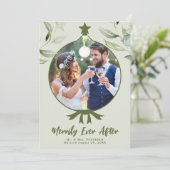 Merrily Ever After Wedding Foto Feestdagenkaart (Staand voorkant)