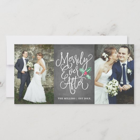 Merrily Ever After Wedding Holiday 2 - Foto Grijs Feestdagenkaart (Voorkant)