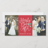 Merrily Ever After Wedding Holiday 2 - Foto rood Feestdagenkaart (Voorkant)