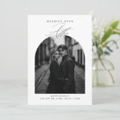 Merrily Ever Na Elegante Pas getrouwd Zwart Wit Feestdagenkaart (Staand voorkant)