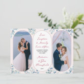 Merrily Ever Na Eucalyptus Pas getrouwd Foto Feestdagenkaart (Staand voorkant)