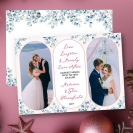 Merrily Ever Na Eucalyptus Pas getrouwd Foto Feestdagenkaart