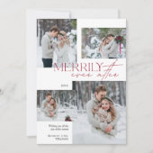 Merrily Ever Na Pas getrouwd 4 Trouwfoto Feestdagenkaart (Voorkant)