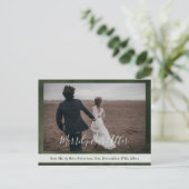 Merrily Ever Na pasgetrouwden Kerstgroene foto Feestdagenkaart (Staand voorkant)