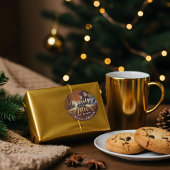 Merrily Ever Na Rustieke Mr. & Mrs Eerste Kerstmis Ronde Sticker