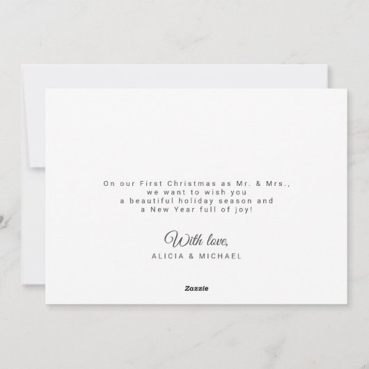 Merrily Getrouwd pasgetrouwden foto Kerstmis Feestdagenkaart (Achterkant)