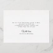 Merrily Getrouwd pasgetrouwden foto Kerstmis Folie Feestdagenkaart (Achterkant)