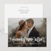 Merrily Lit Just Married Vakantiekaart Ansichtkaar Feestdagenkaart (Voorkant / Achterkant)