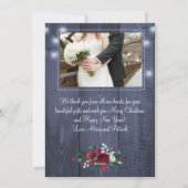 Merrily Married Christmas Paar Bloemenfoto Feestdagenkaart (Achterkant)