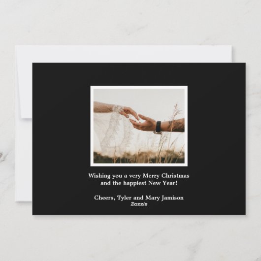 Merrily Married en Merry Photo Feestdagenkaart (Achterkant)