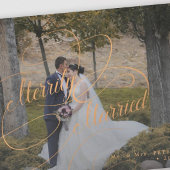 Merrily Married kerstfoto newlyweds Feestdagenkaart