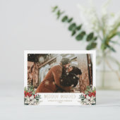 Merrily Married Newlywed Photo Feestdagenkaart (Staand voorkant)