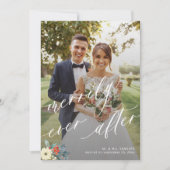 Merrily ooit na bruiloft dank u multi foto feestdagenkaart (Voorkant)