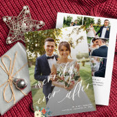 Merrily ooit na bruiloft dank u multi foto feestdagenkaart