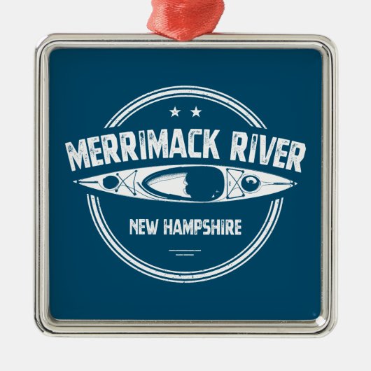 Merrimack New Hampshire Kayak Metalen Ornament (Voorkant)