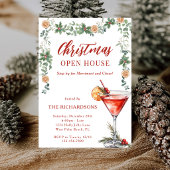 Merriment & Cheer Rode Martini Kerst Open Huis Kaart