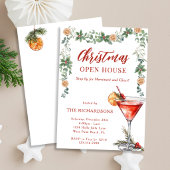 Merriment & Cheer Rode Martini Kerst Open Huis Kaart