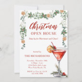 Merriment & Cheer Rode Martini Kerst Open Huis Kaart (Voorkant)