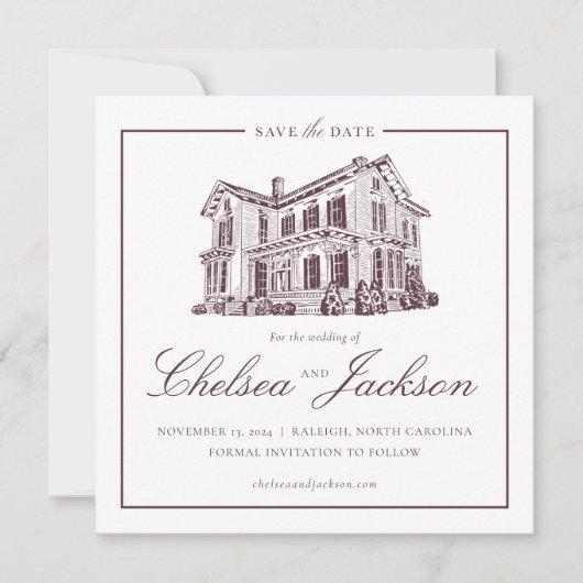 Merrimon-Wynne House schets save-the-date Save The Date (Voorkant)