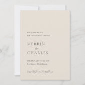 Merrin Beige Elegante bruiloft Save The Date (Voorkant)