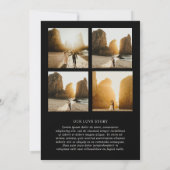 Merrin Black Elegant Wedding Save The Date (Achterkant)