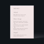Merrin Blush Elegant Wedding Menu<br><div class="desc">Modern huwelijksmenu met een eenvoudig maar elegant ontwerp.</div>