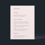 Merrin Blush Elegant Wedding Menu<br><div class="desc">Modern huwelijksmenu met een eenvoudig maar elegant ontwerp.</div>
