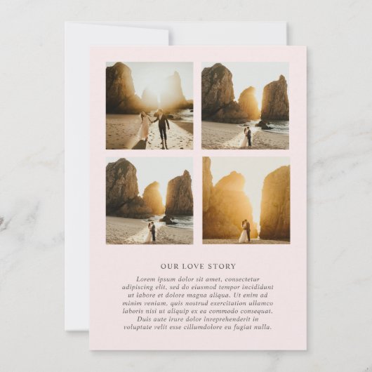 Merrin Blush Elegant Wedding Save The Date (Achterkant)