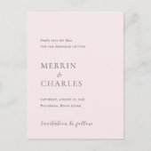 Merrin Blush Elegant Wedding Save the Date Aankondigingskaart (Voorkant)