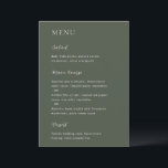 Merrin Moss Elegant Wedding Menu<br><div class="desc">Modern huwelijksmenu met een eenvoudig maar elegant ontwerp.</div>