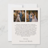 Merrin neutraal elegante bruiloft bedankkaart (Achterkant)