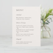 Merrin neutraal elegante bruiloft menu (Staand voorkant)