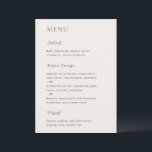 Merrin neutraal elegante bruiloft menu<br><div class="desc">Modern huwelijksmenu met een eenvoudig maar elegant ontwerp.</div>